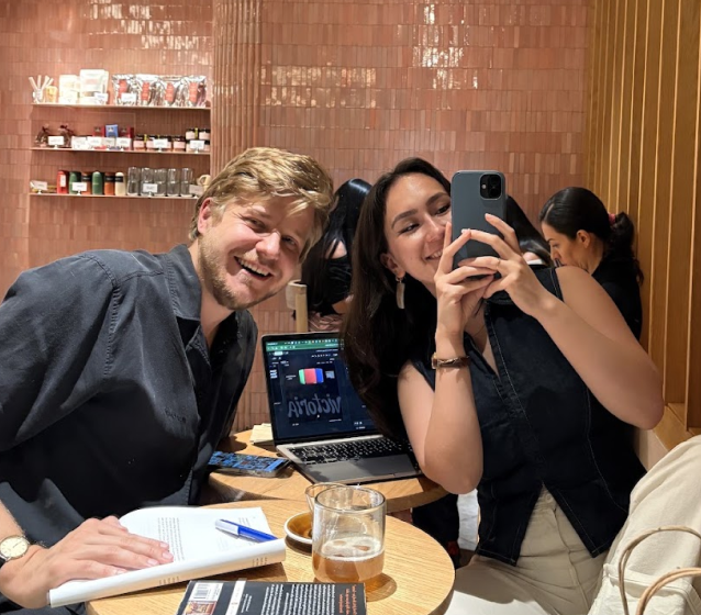 Group at a cafe