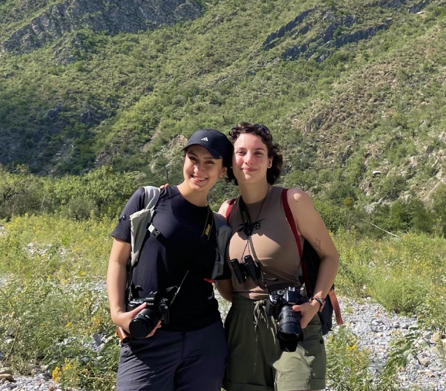 Victoria hiking with a friend
